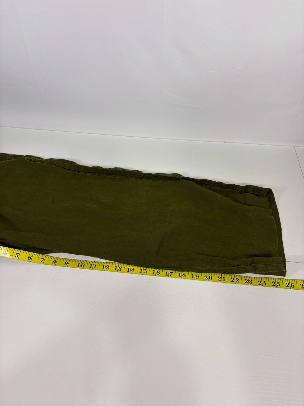 Quince 100% Linen Relaxed Wide Leg Pull On Drawstring Pants Olive Green XL - Picture 8 of 8